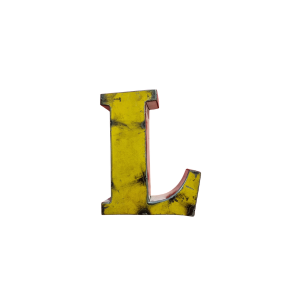 La Lettre A déco métal recyclé 15cm est ornée d'une lettre majuscule "L" audacieuse au fini jaune vieilli. Elle est donc idéale pour créer un ensemble décoratif d'inspiration industrielle.