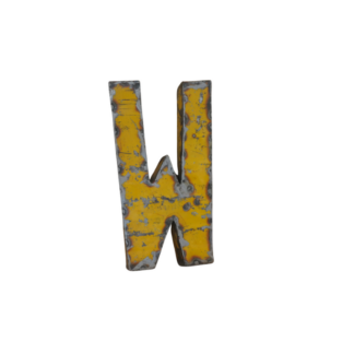 Lettre W déco métal recyclé 22cm